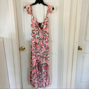 NWOT HOT KISS high low ruffle midi floral summer dress Size medium